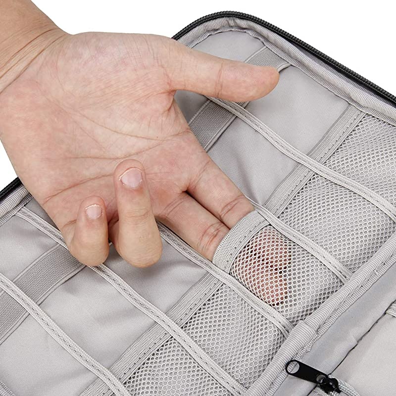 Organizer 2 Layer Electronic Accessories Organizer Travel Storage Bag for Charging Cable phone Power Bank Mini Tablet Up to 79 Make up Organizer Bag for Traveling Black