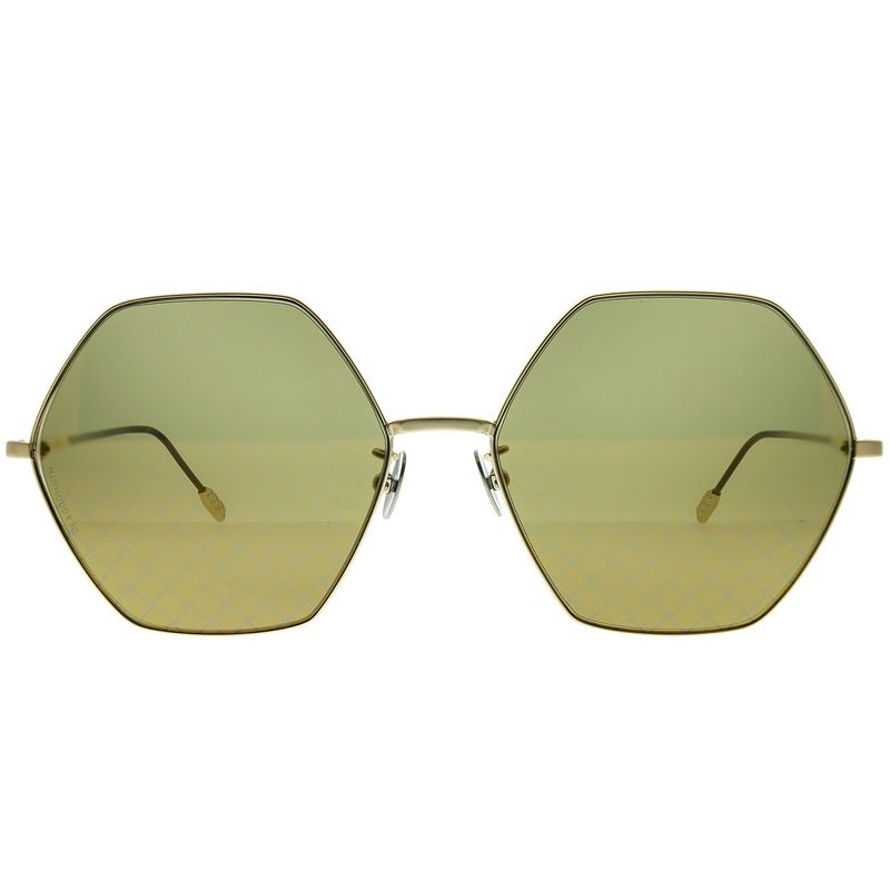 Bottega Veneta Hexagon  004 Unisex Fashion Sunglasses Gold 60mm