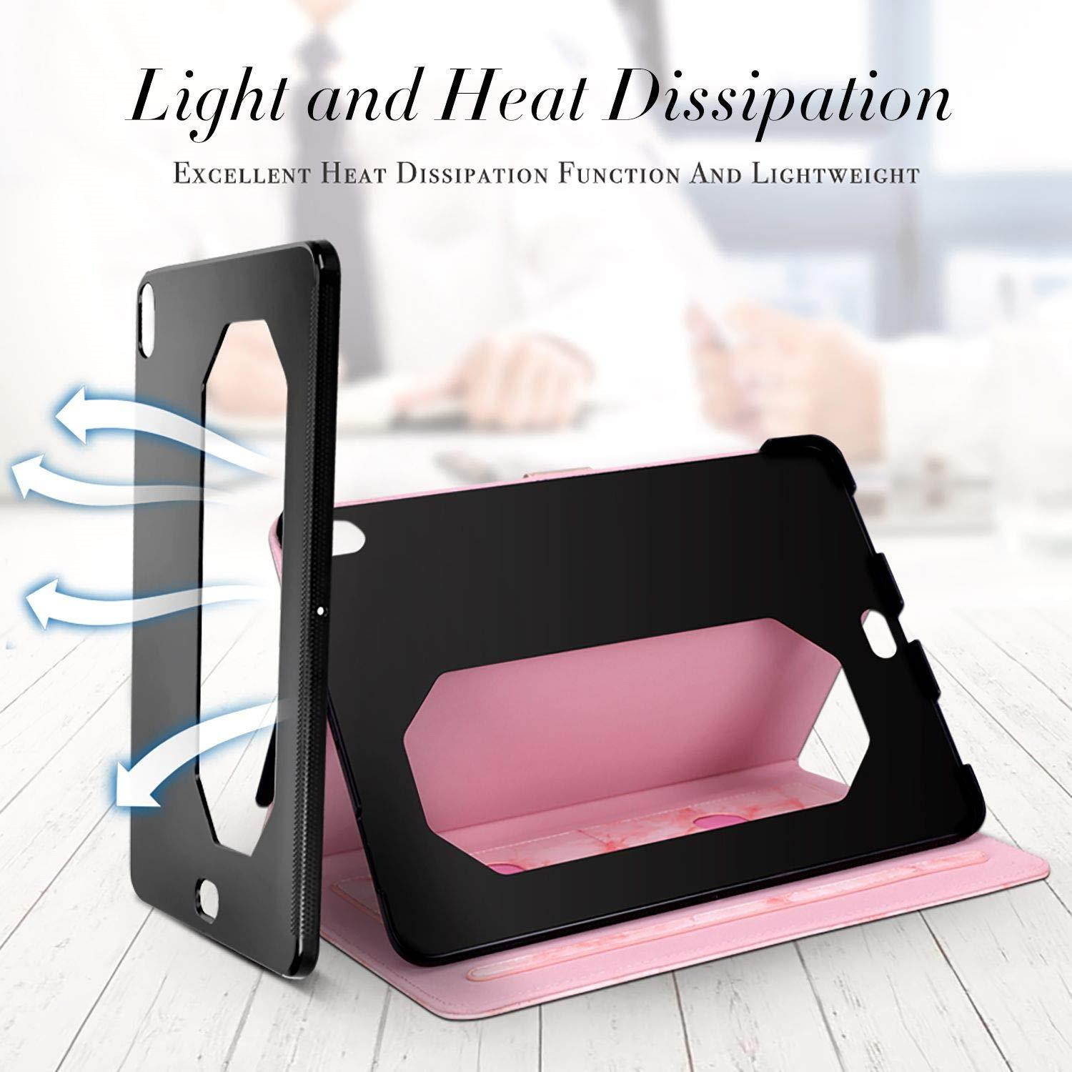 FYY New Apple iPad Pro 11 inch (2018) Case [Support Apple Pencile Charging] Leather Case, Folio Case Smart Cover with [Auto Sleep/Wake Feature][Multiple Stand Angles][Card Slots][Hand Strap] Pink