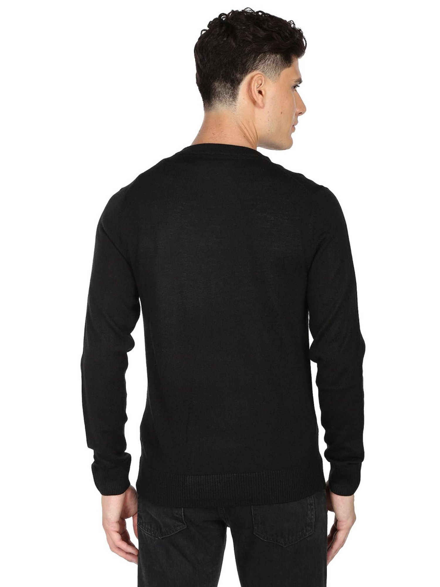 U.S. Polo Assn. Black Regular Fit Striped Sweaters