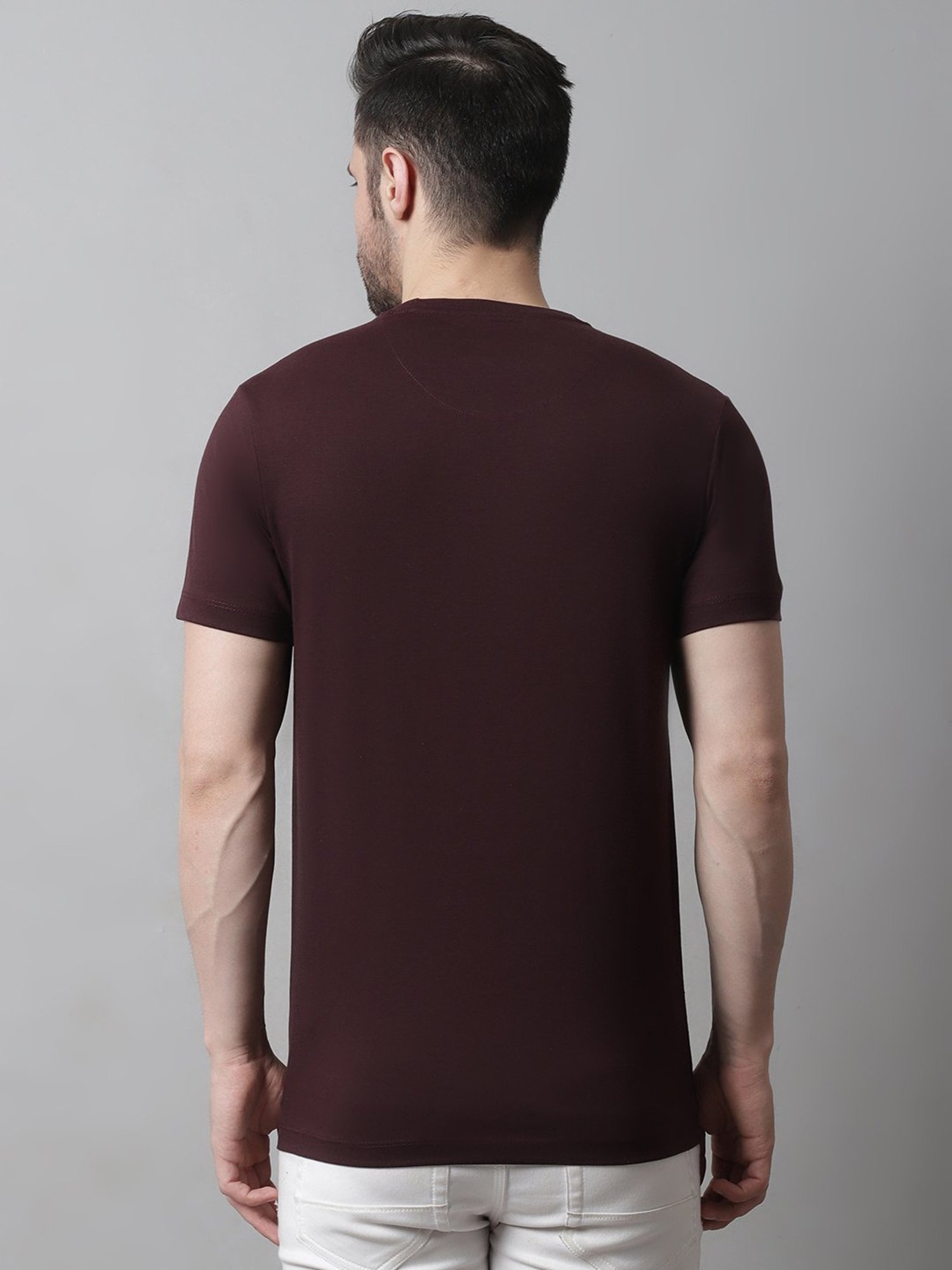 Venitian- Forbidden Clothing Wine Slim Fit Printed T-Shirt