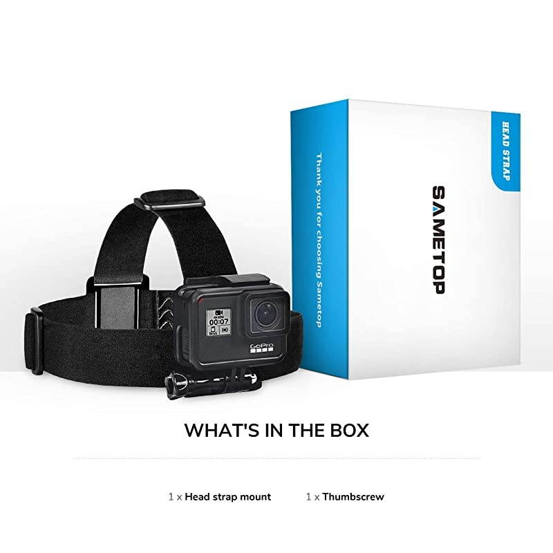 Head Strap Mount Compatible with GoPro GoPro Hero 8 Black Hero 7 Black 7 Silver 7 White Hero 6 5 4 Session 3+ 3 2 1 Hero 2018 Fusion DJI Osmo Action Cameras