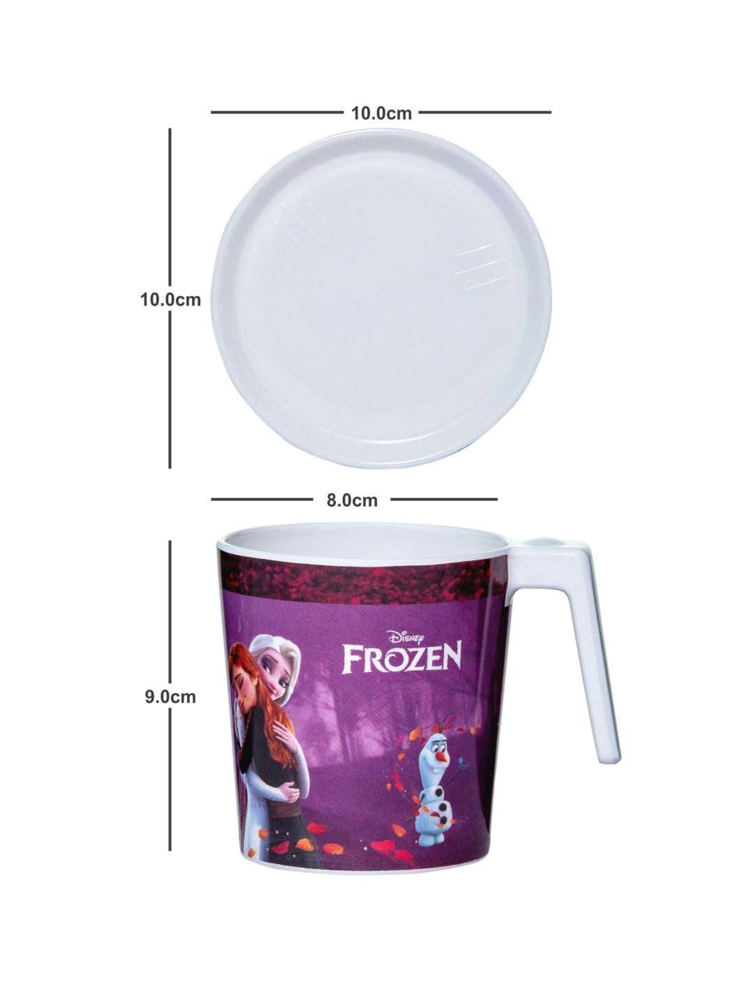 Servewell Frozen Purple Melamine Laura Mug Large Kids Set (0.32 L) - Set of 4