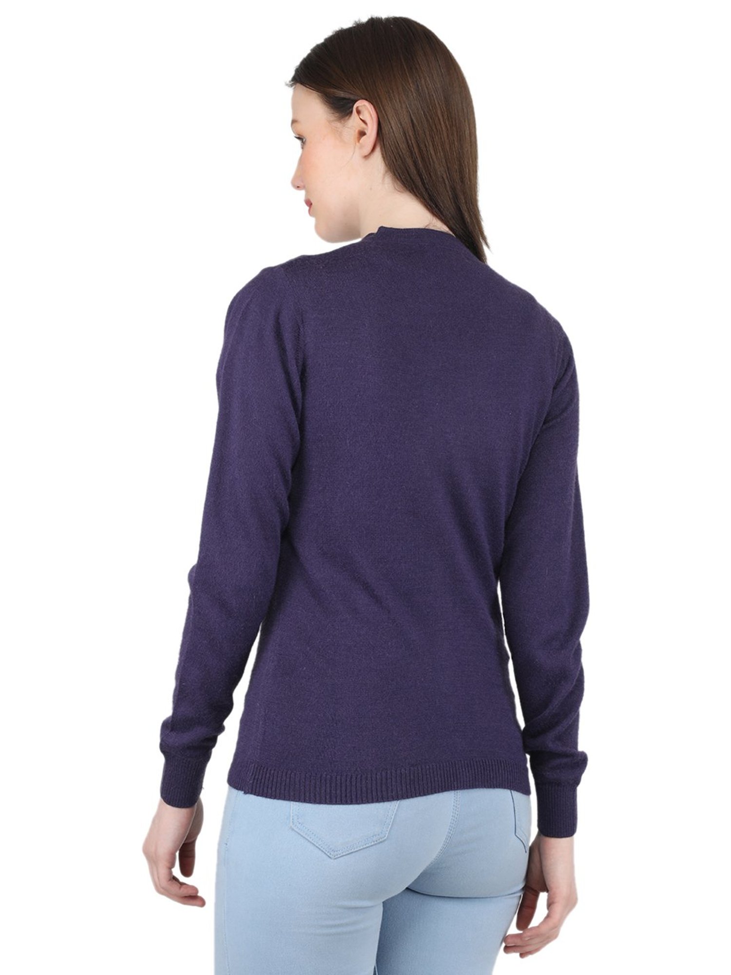 MOCA by Monte Carlo Dark Purple Regular Fit Cardigan