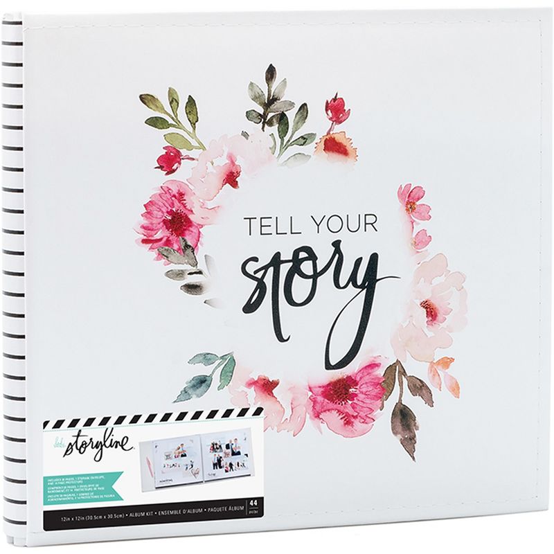 Heidi Swapp Storyline2 Post Bound Album 12"X12"-White Floral