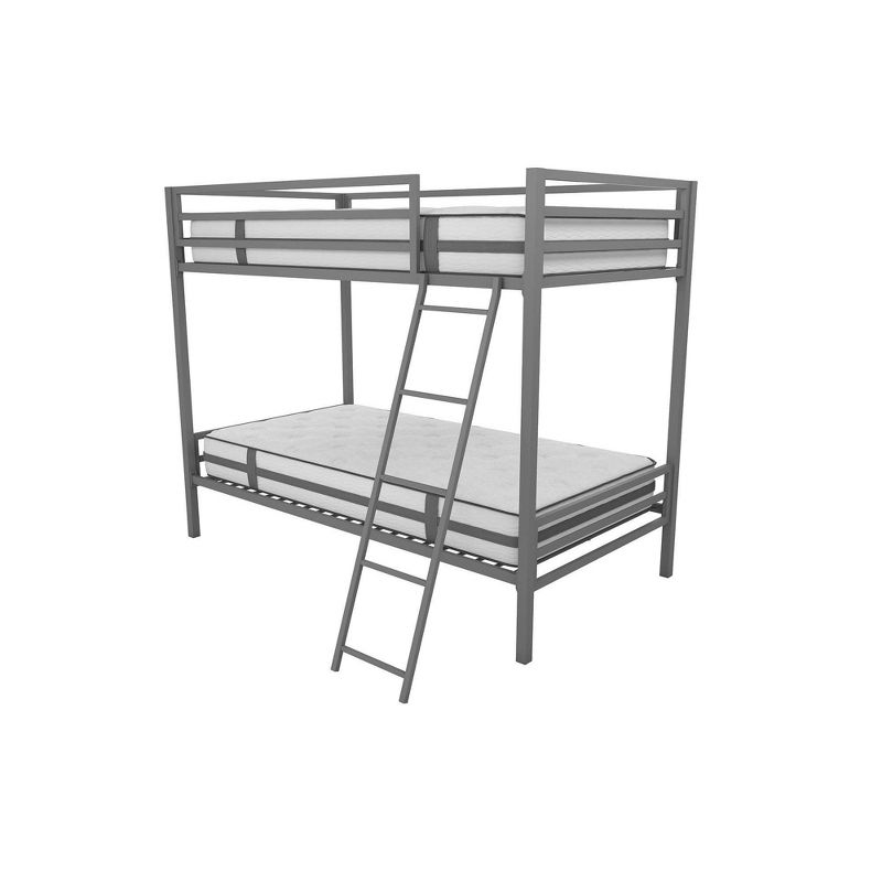 Twin over Twin Maxwell Metal Bunk Bed Gray - Novogratz