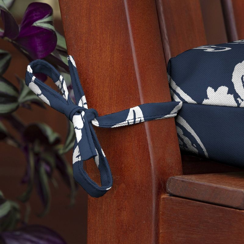 Arden Selections 18" x 20"  Ashland Jacobean Outdoor Wicker Chair Cushion Sapphire Blue