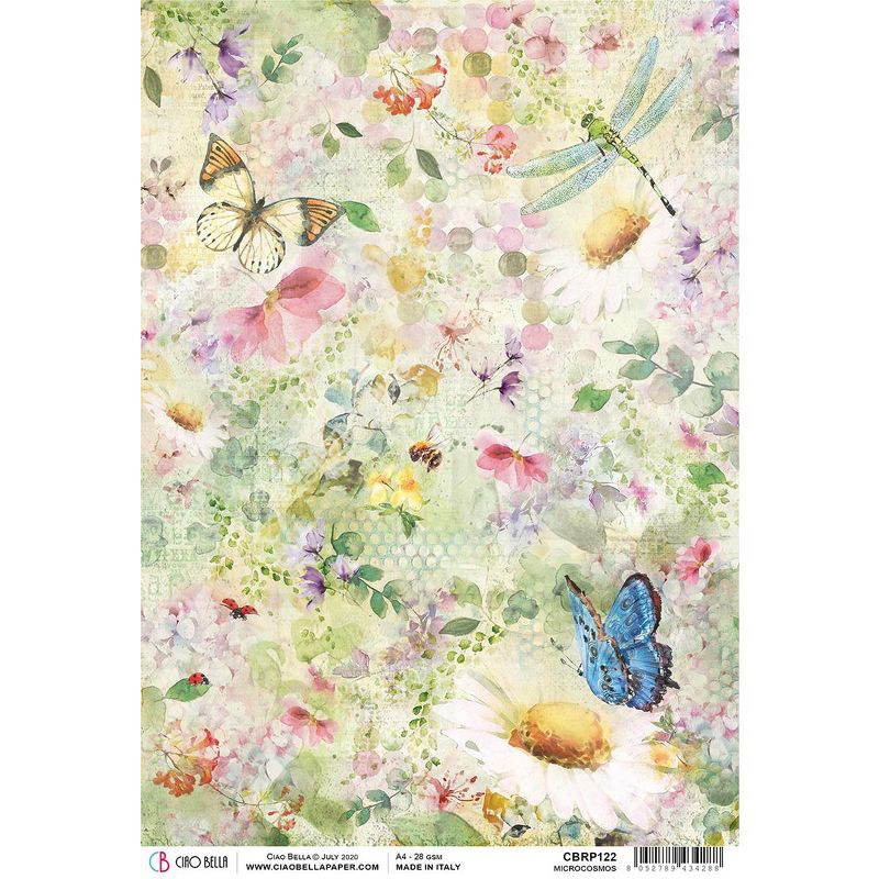 Ciao Bella Rice Paper Sheet A4 5/Pkg-Microcosmos