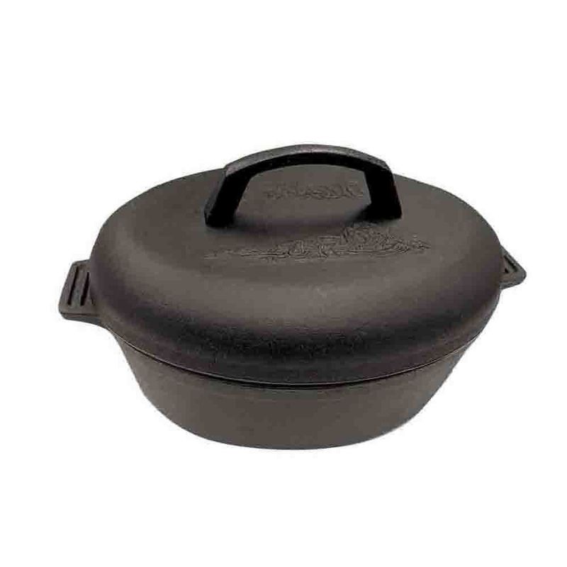 Bayou Classic 7415 6 Qt. Oval Cast Iron Roaster Pot with Lid and Handles