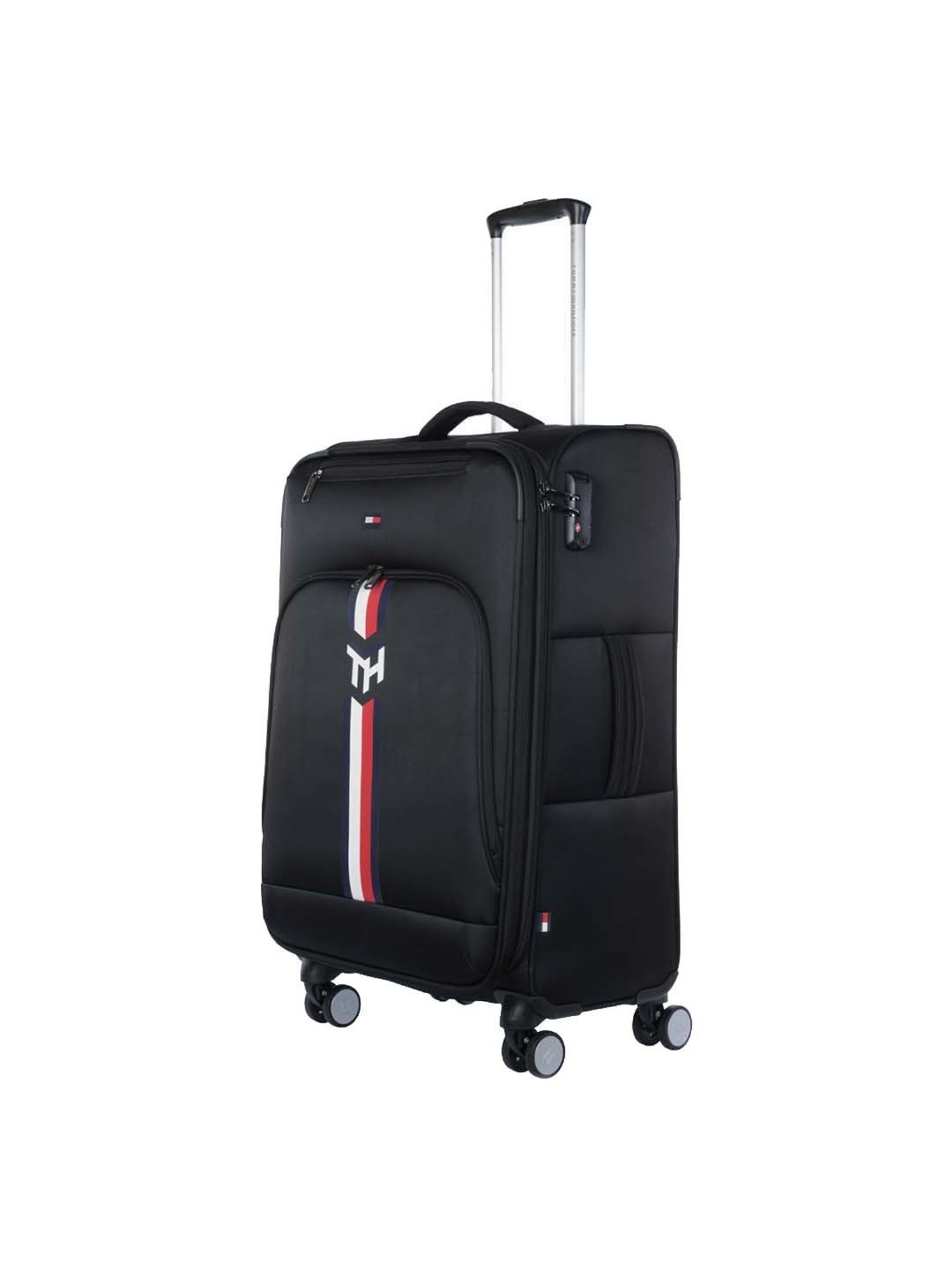 Tommy Hilfiger Kingsville Black Printed Large Soft Trolley Bag - 47 cm