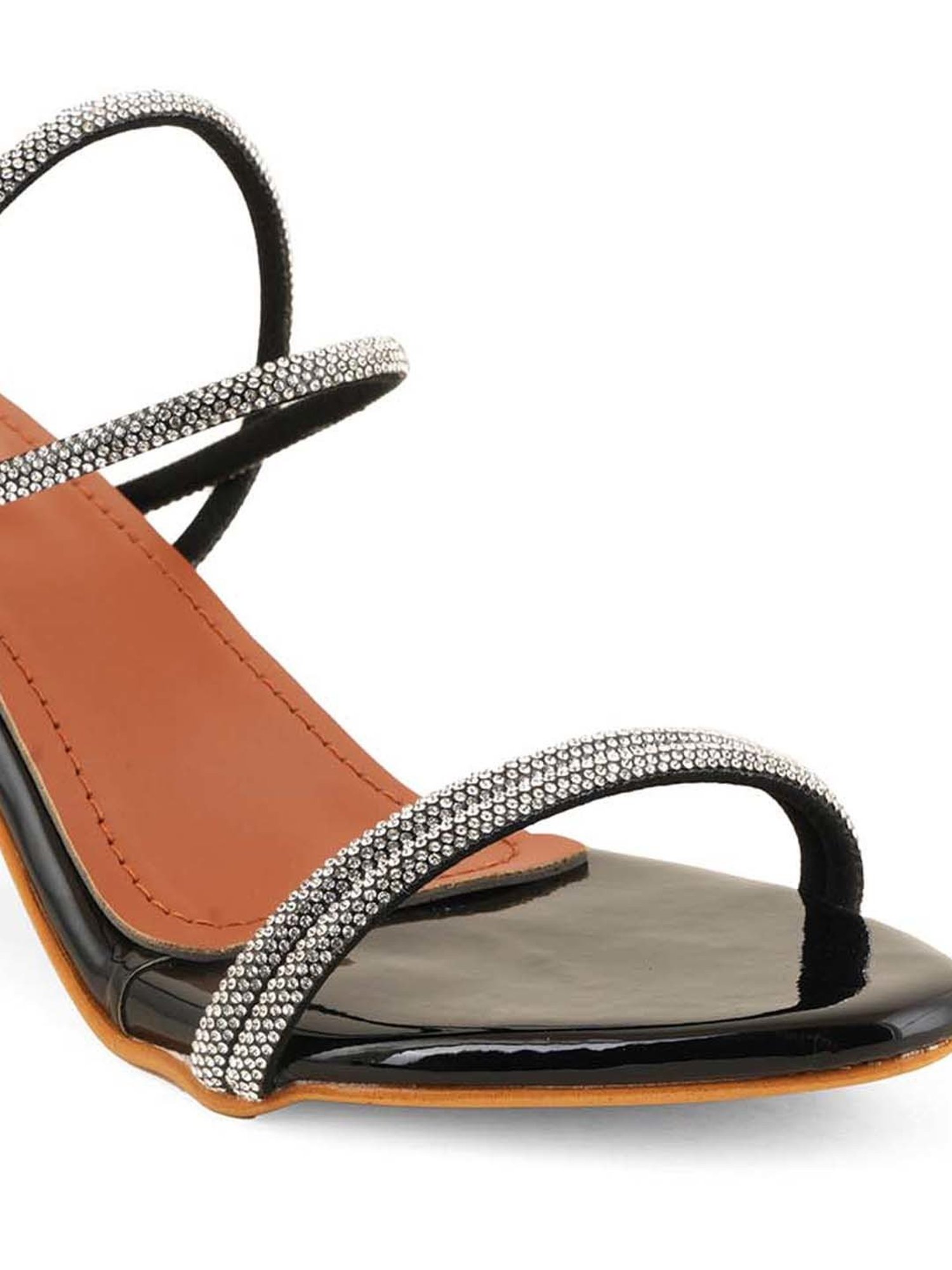 Scentra Women's Black Casual Sandals
