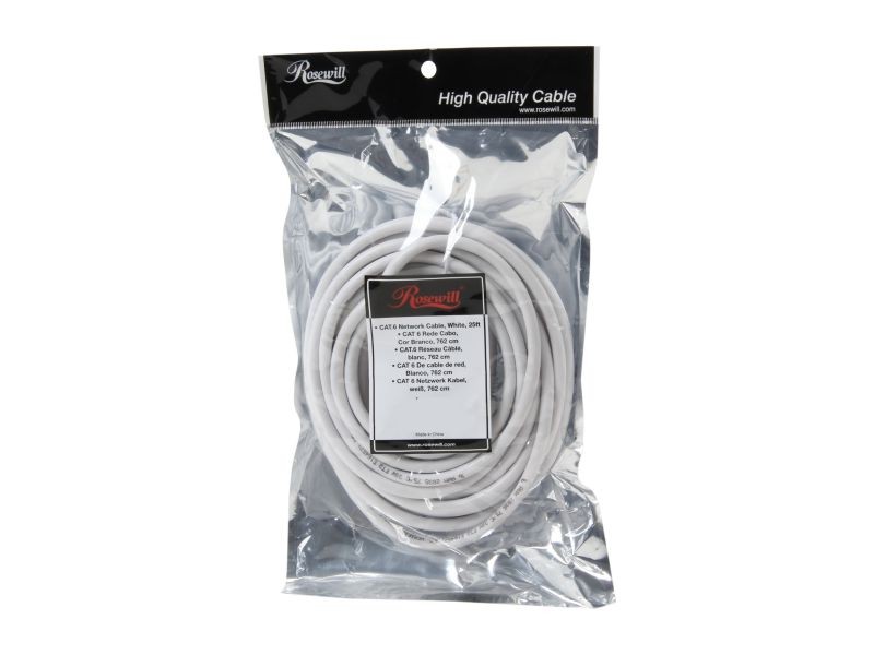 Rosewill RCW-574 25 ft. Cat 6 Network Cable, White