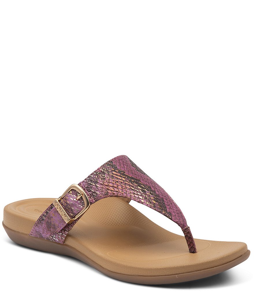 Aetrex Rita Perforated Thong Slide Water-Friendly Sandals
