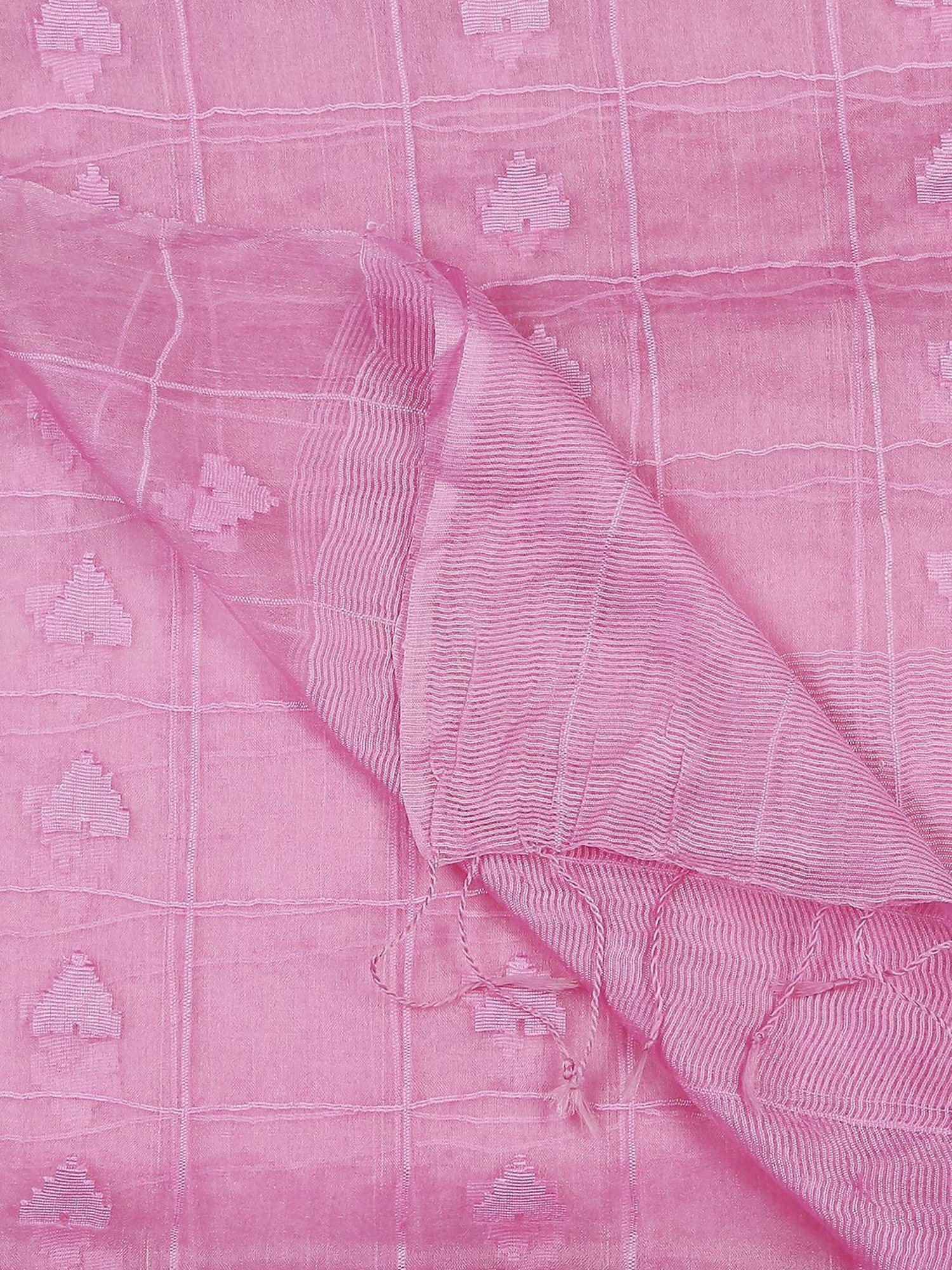 Dupatta Bazaar Baby Pink Woven Pattern Dupatta