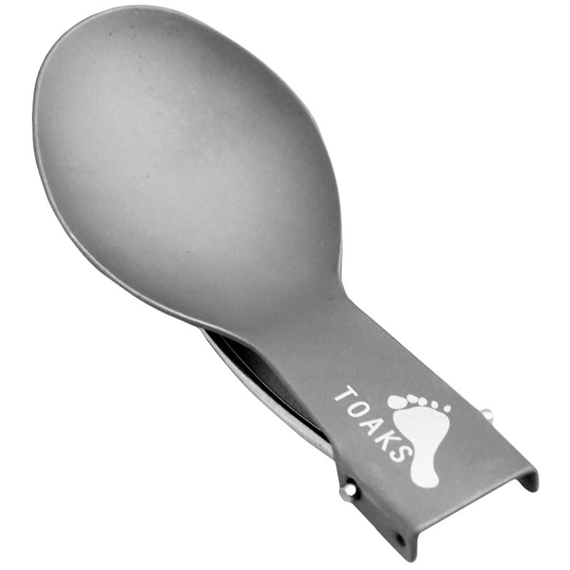 TOAKS Folding Titanium Camping Spoon with Lockable Handle