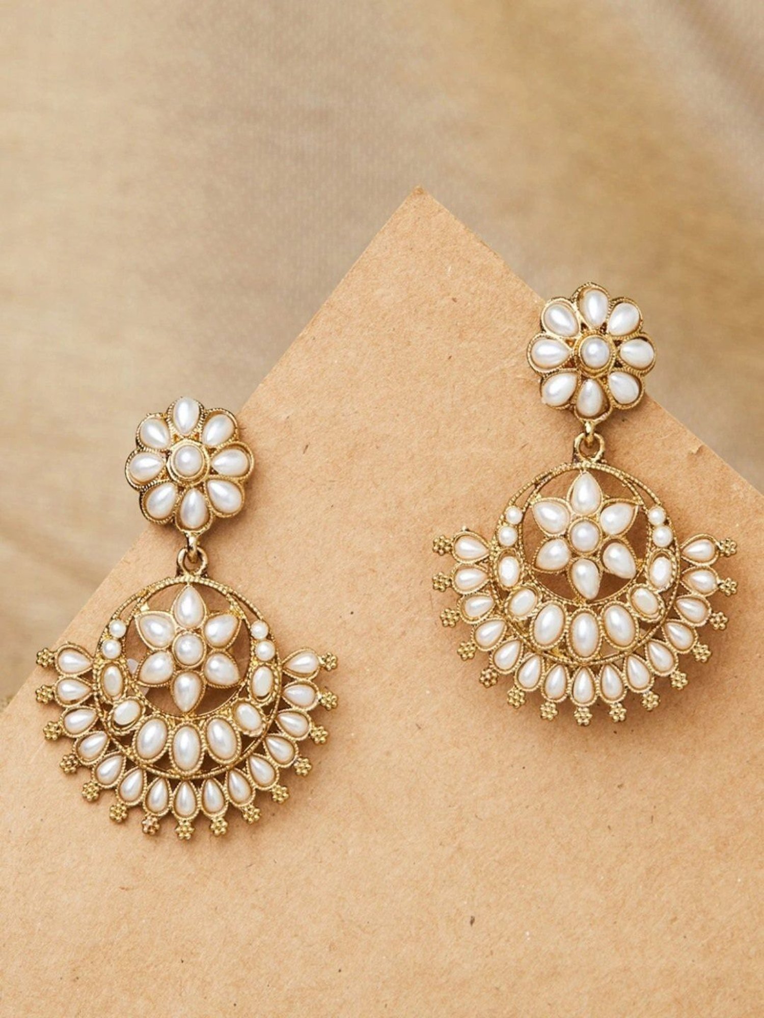 OOMPH Jewellery Yellow Enamel Floral Jhumki