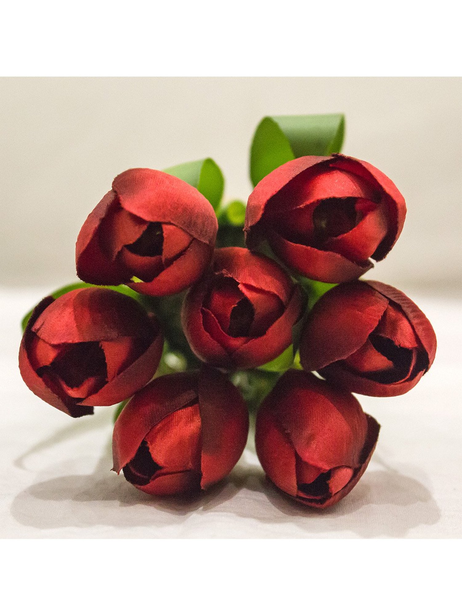 Amflix Red Artificial Tulip Flowers Bunch