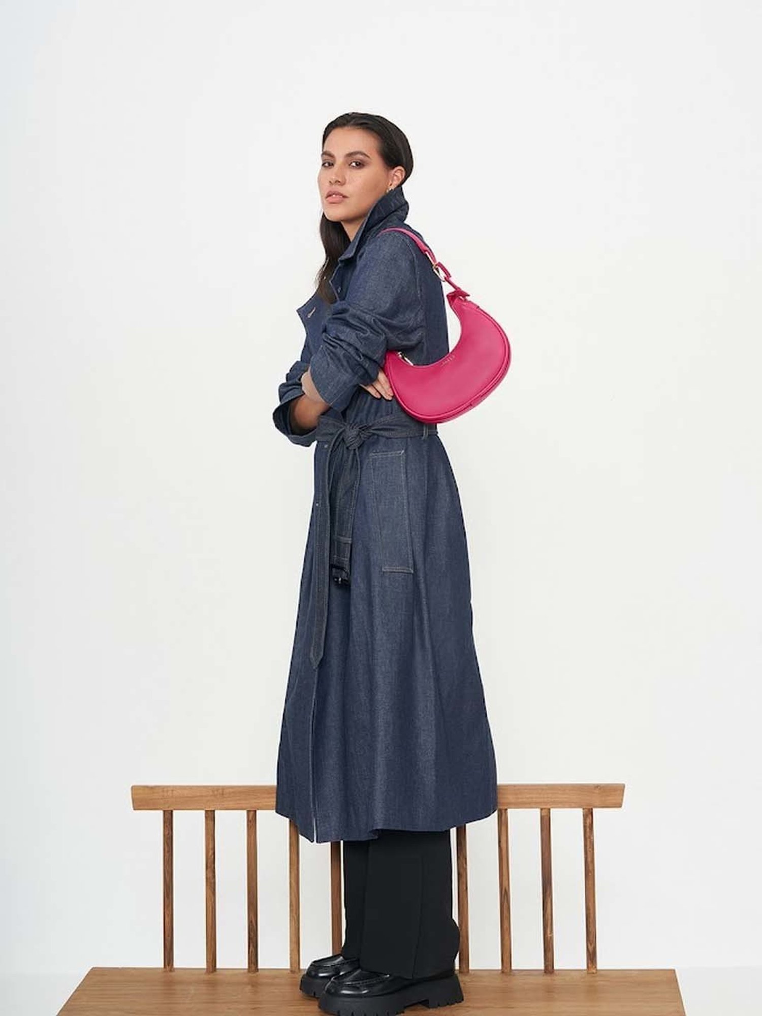 Miraggio Pink Solid Small Hobo Shoulder Bag