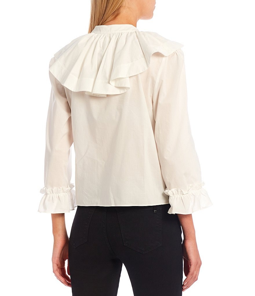 Ted Baker London Samala Bow Tie Bib Neck 3/4 Sleeve Blouse