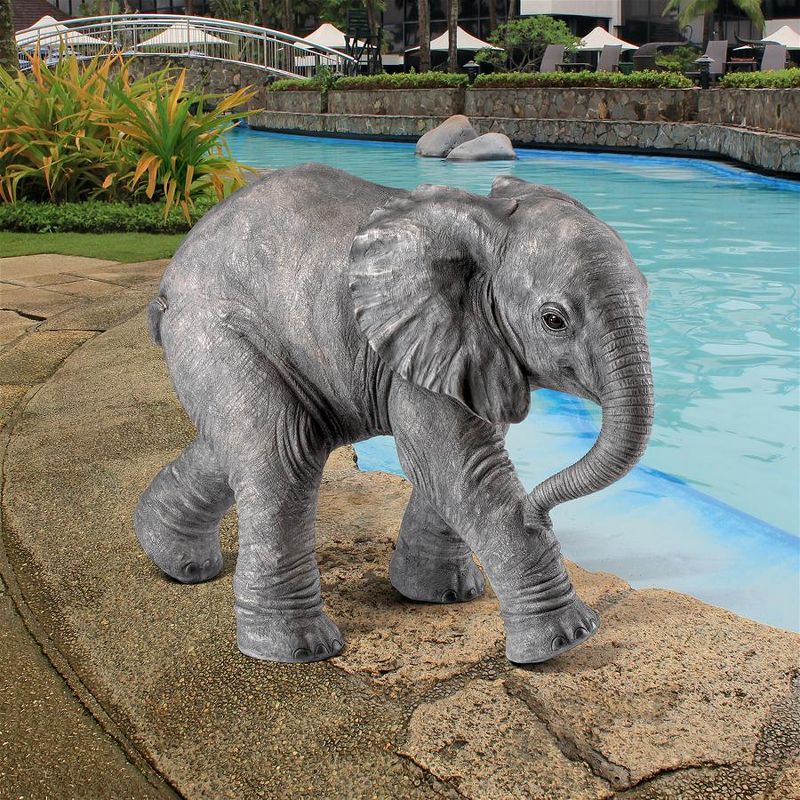 Design Toscano Eloise The Baby Calf Elephant Statue - Gray