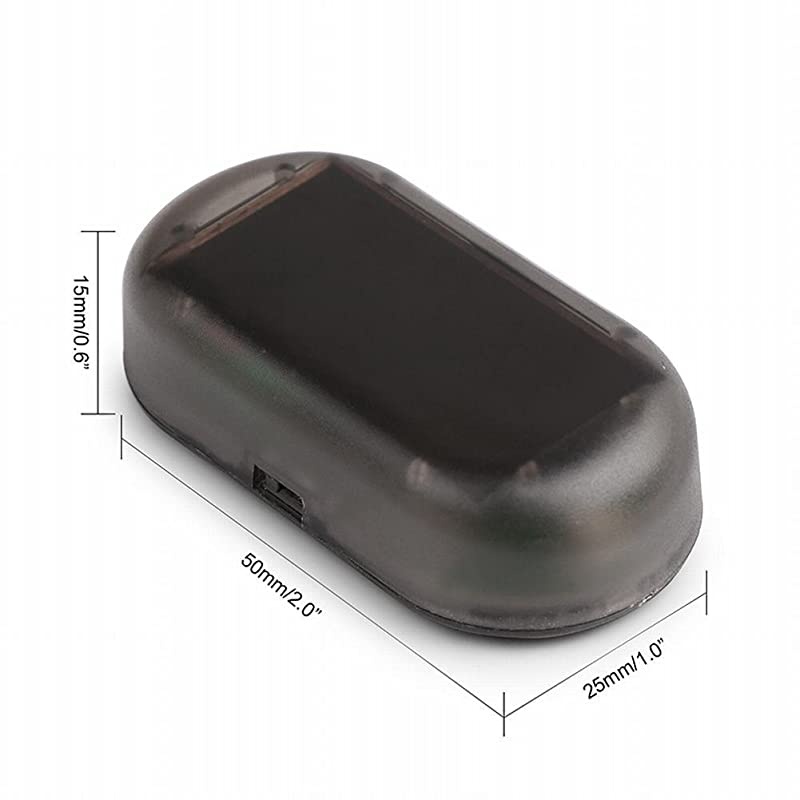 Solar Power Simulated Car Alarm LED Light AntiTheft Warning Lights Flashing Security Lamp Red