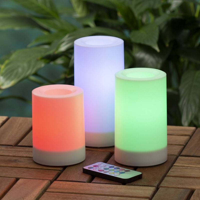 Outdoor Flameless LED Candle Color Changing with Remote - Sterno Home