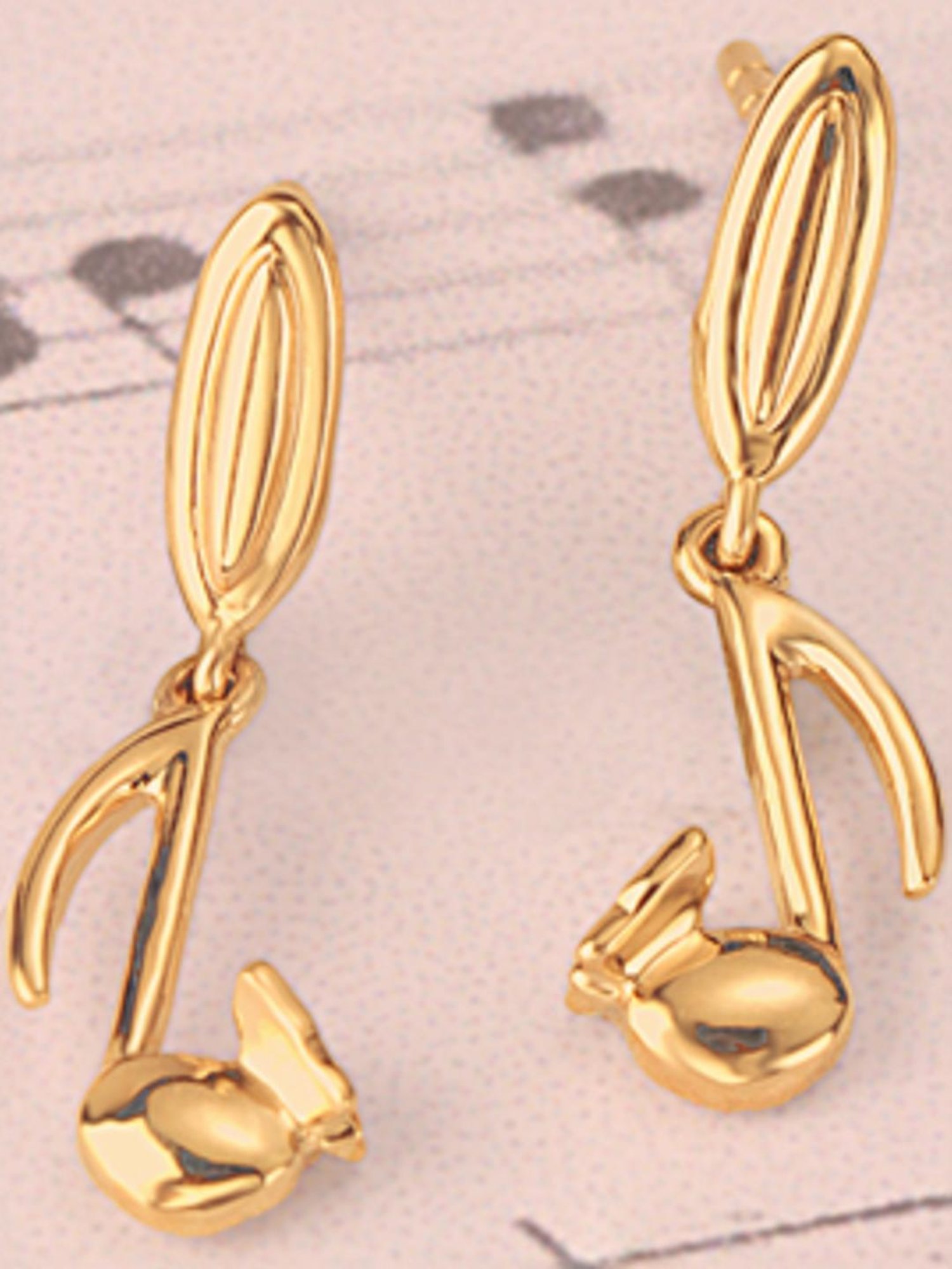 Mia by Tanishq Sonic Symphony 14k Yellow Gold Drop Earrings for Women