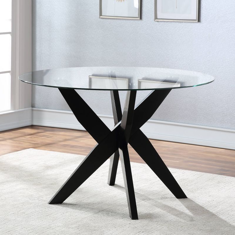 Amalie Round Dining Table Black - Steve Silver Co.