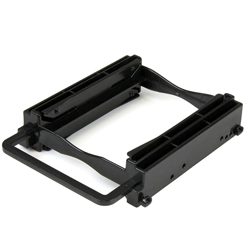 com Dual 25 SSDHDD Mounting Bracket for 35 Drive Bay ToolLess Installation 2Drive Adapter Bracket for Desktop Computer BRACKET225PT Black