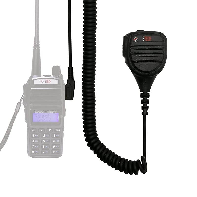 QHM22D Dual PushtoTalk PTT Speaker Mic Platinum Series IP54 Rainproof Shoulder Mic for BaoFeng  Kenwood Radios
