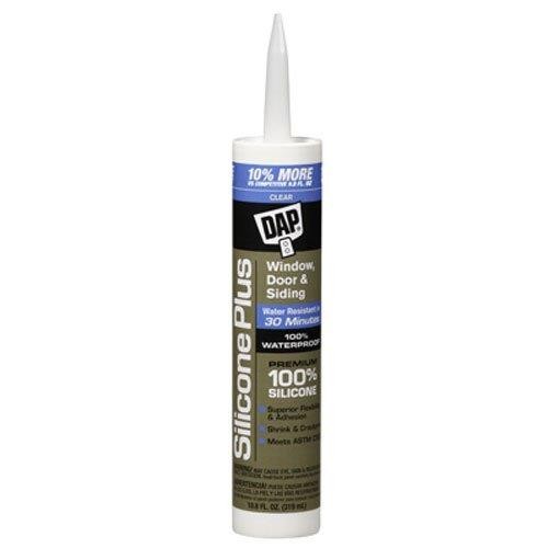 Dap 08771 Clear Silicone Plus Premium Silicone Rubber Sealant 10.1Ounce