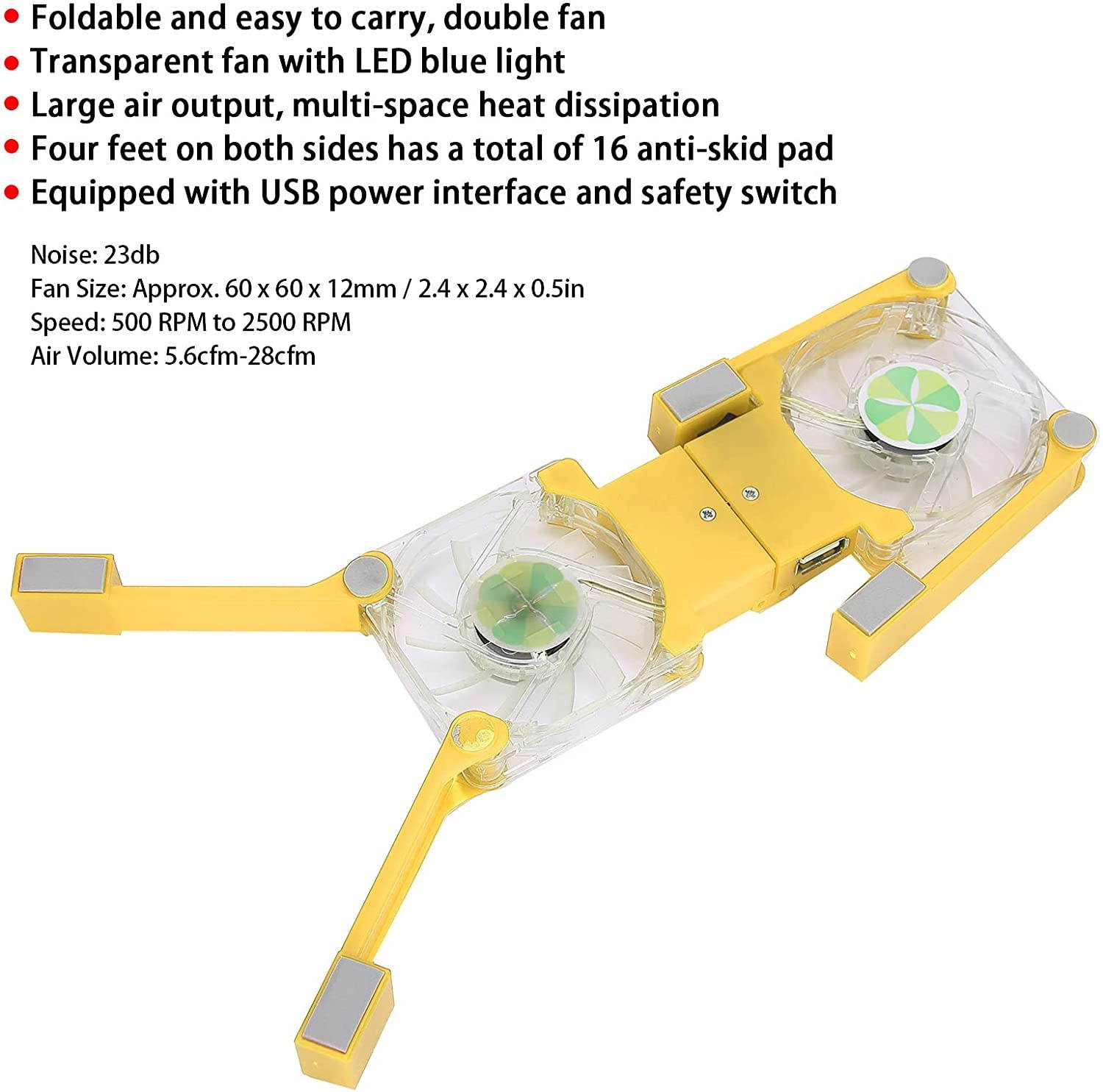 Computer Cooler USB Cooling Fan Laptop Notebook Cinema Cooler USB External Heat Sink Computer Bracket High Speed Mute Cool Pad (Color : NO.3)