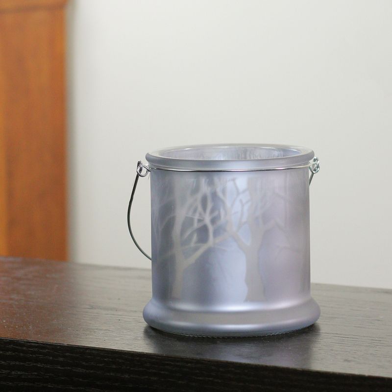 Kaemingk 9" Winter Light Frosted Silver Glass Candle Lantern Christmas Decoration