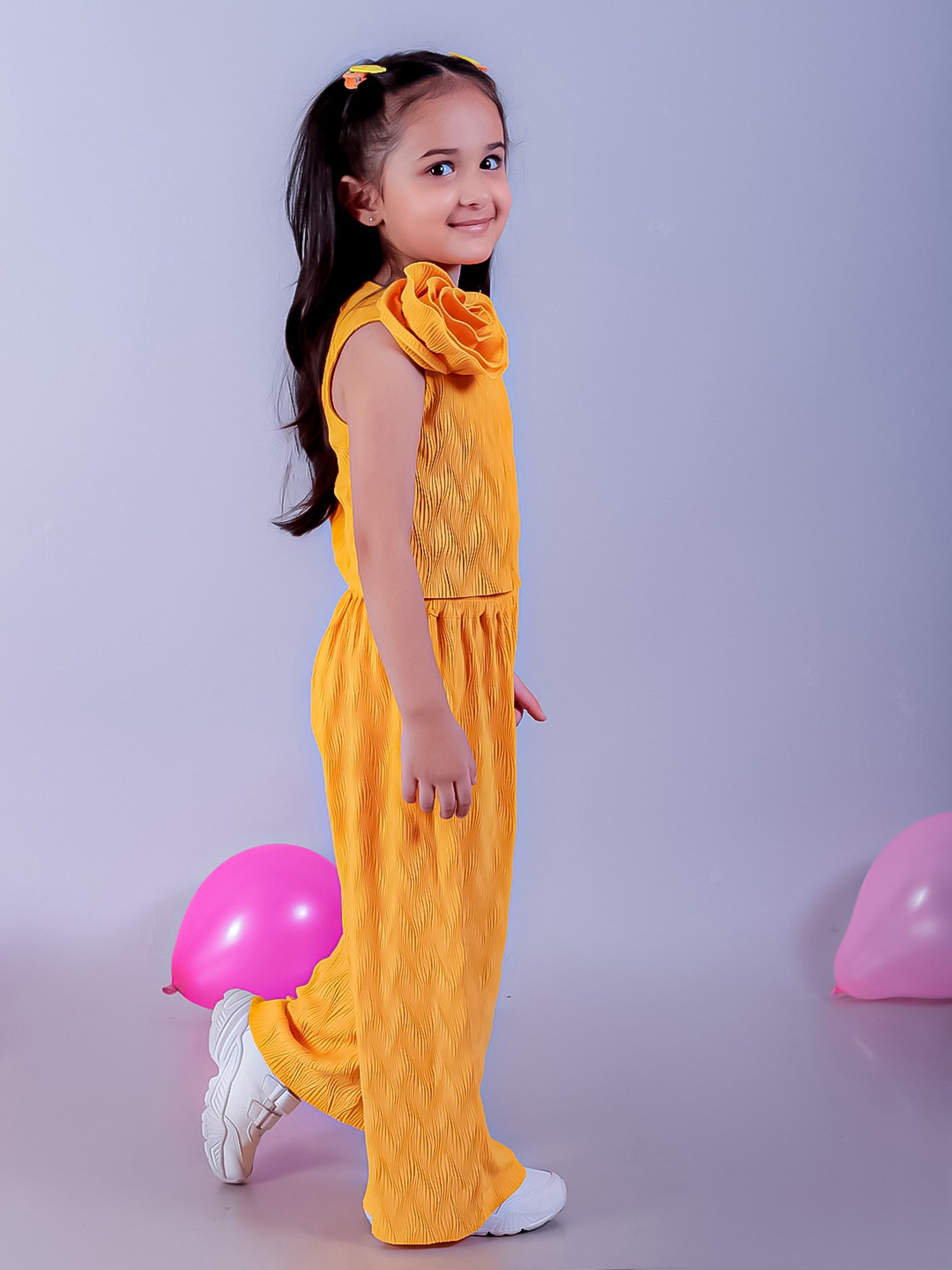 Peppermint Kids Peach Printed Top, Inner with Pants