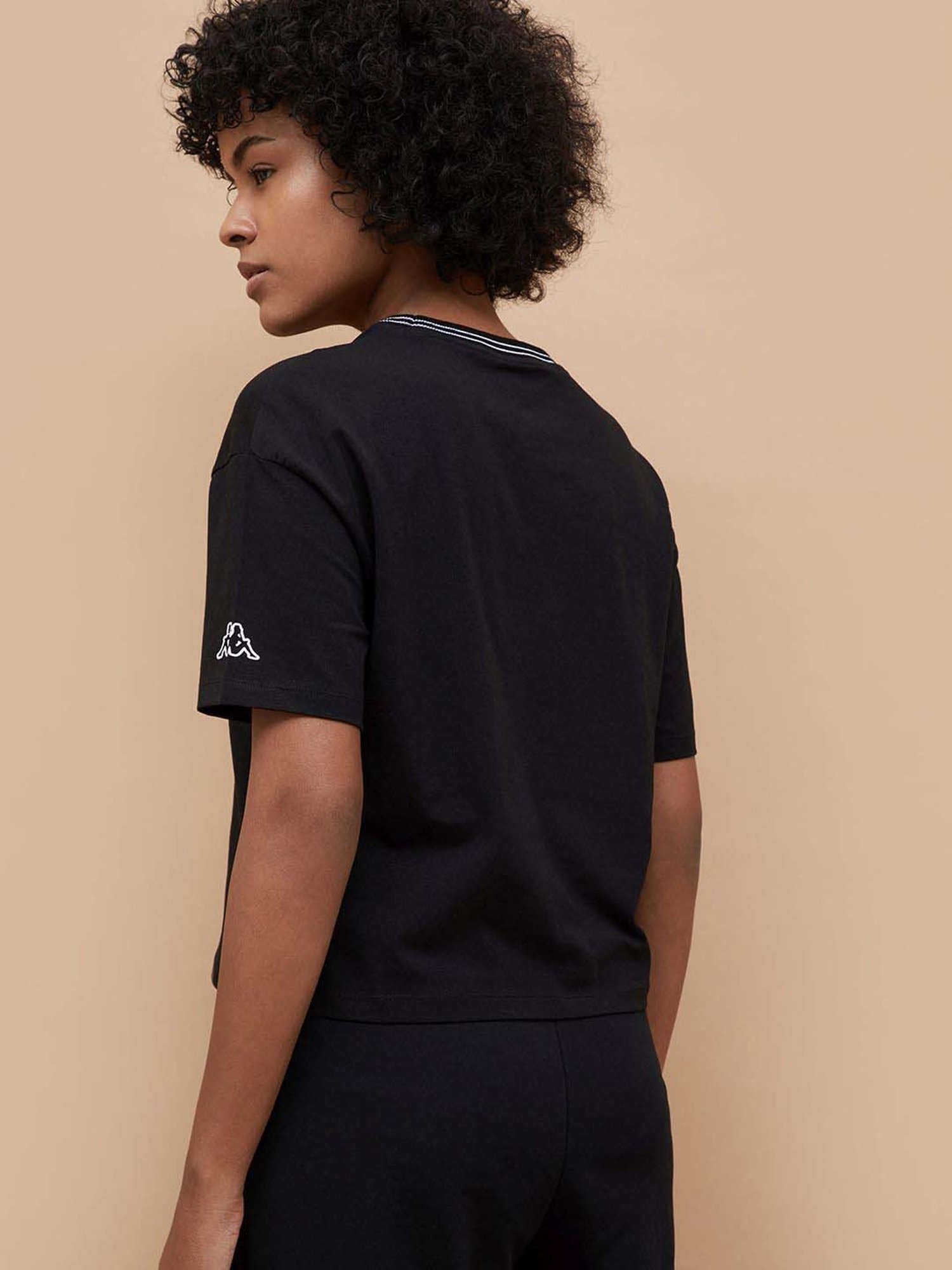 KAPPA Black Cotton Printed Sports T-Shirt