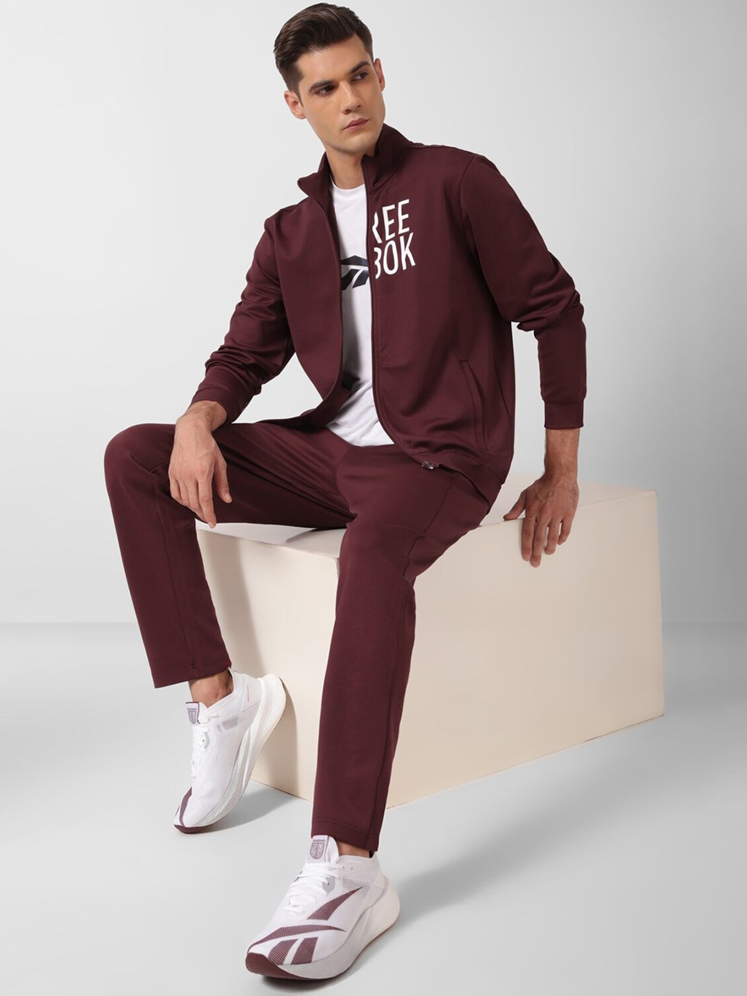 Vimal Jonney Light Mud Cotton Regular Fit Tracksuit