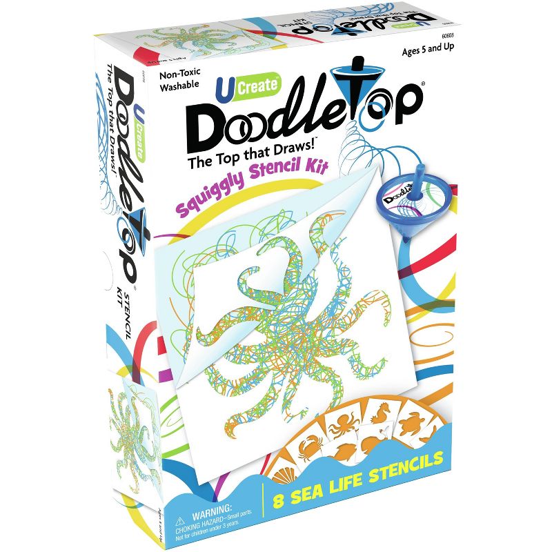 UCreate Doodletop Squiggly Stencil Kit-Sea Life