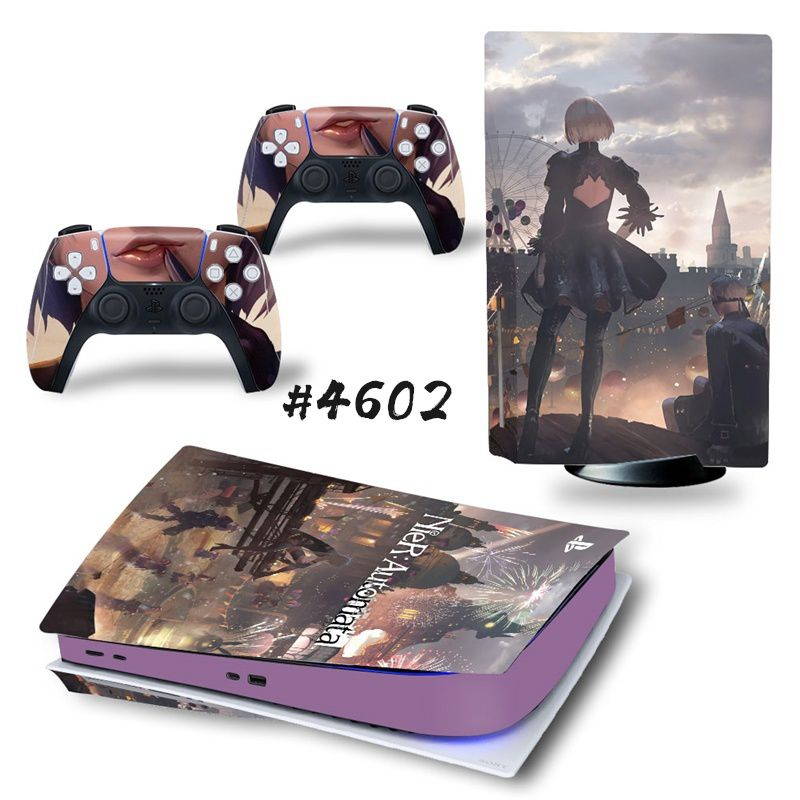 NieR Automata PS5 Standard Disc Skin Sticker Decal Cover for PlayStation 5 Console and 2 Controllers PS5 Disk Skin Vinyl