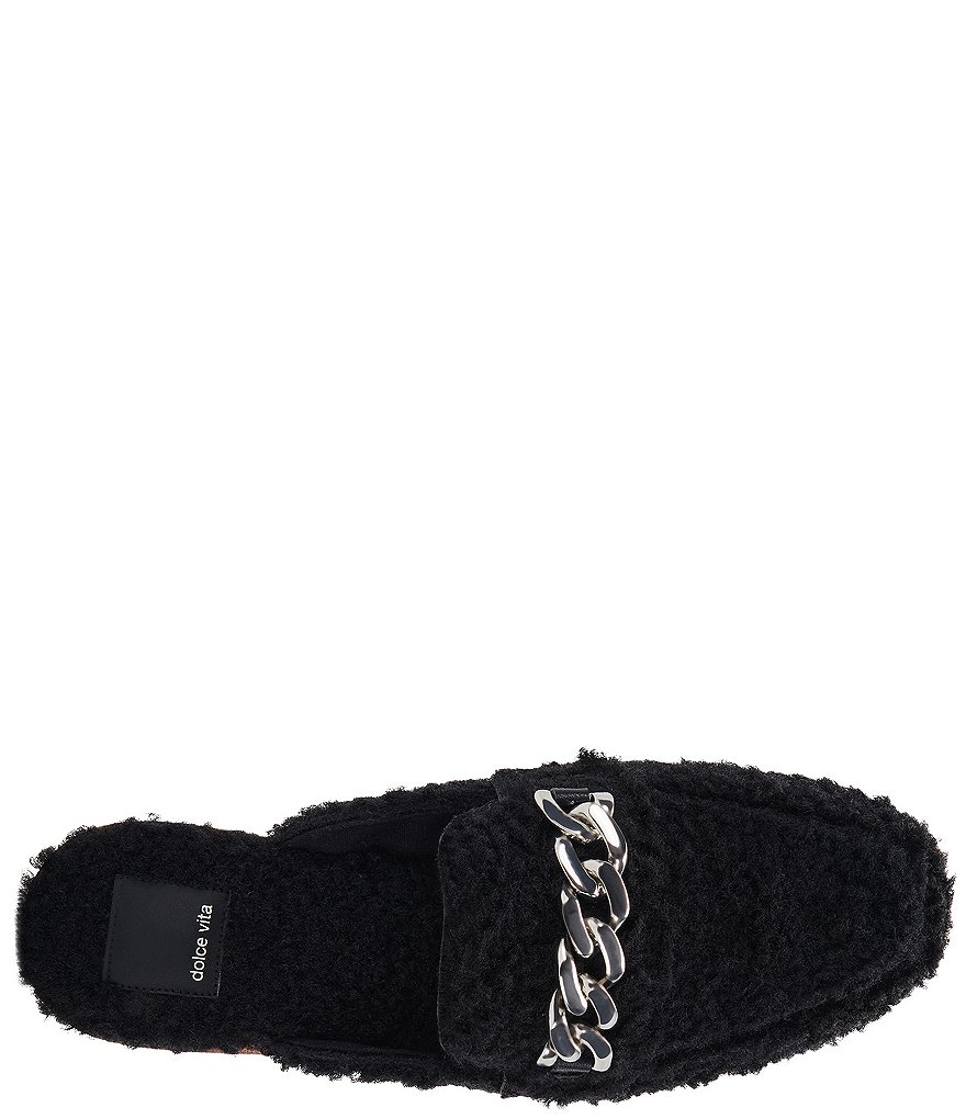 Dolce Vita Pela Faux Shearling Chain Detail Mules
