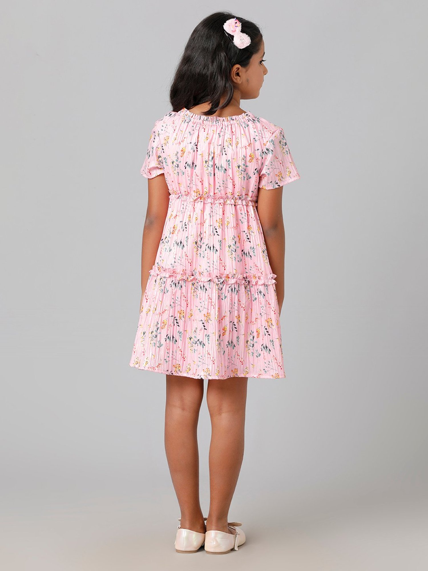 Under Fourteen Only Kids Pink Floral Print Dress