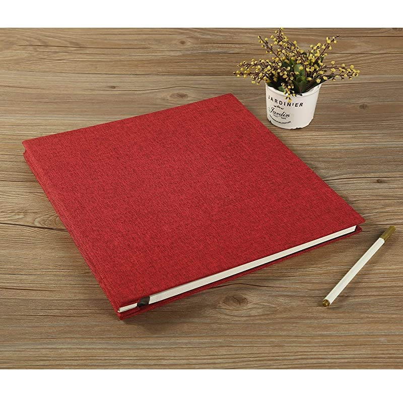 Photo Album Self Adhesive 4x6 5x7 3x5 8.5x11 Scrapbook Magnetic Album DIY Scrap Book Length 11 x Width 10.8 (Inches) with A Metallic Pen