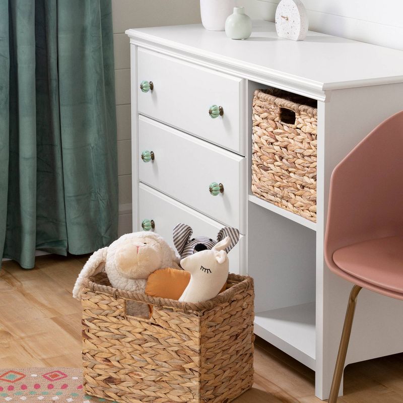 Bella Kids' 3 Drawer Dresser with Cubbies White - Room & Joy