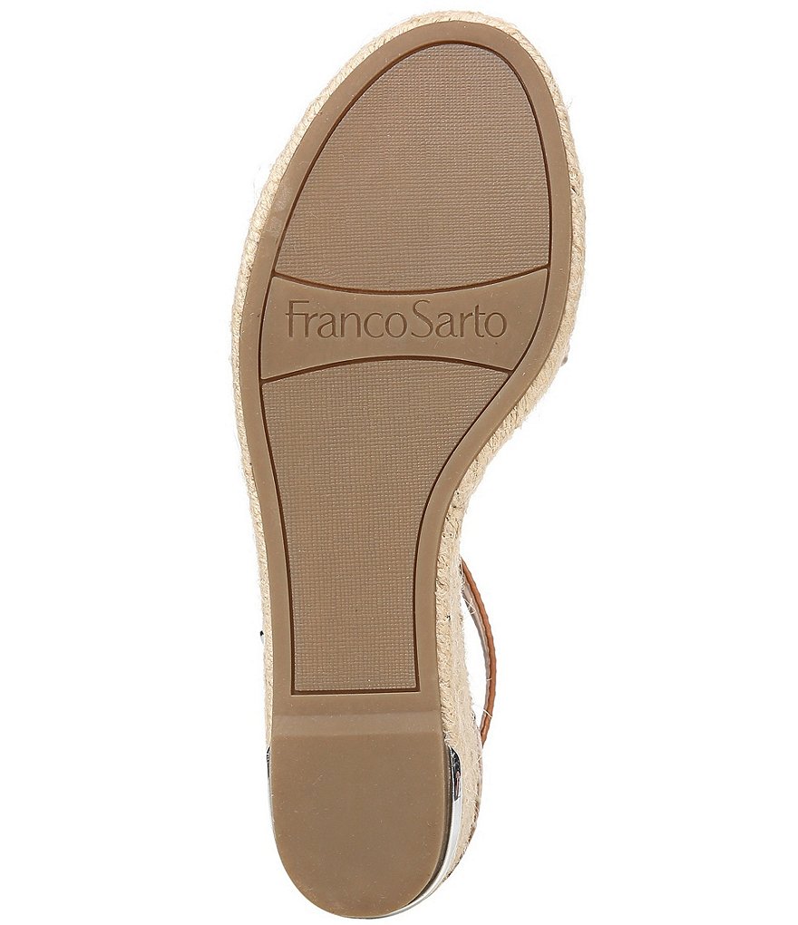 Franco Sarto Clemens Leather Wedge Espadrille Sandals