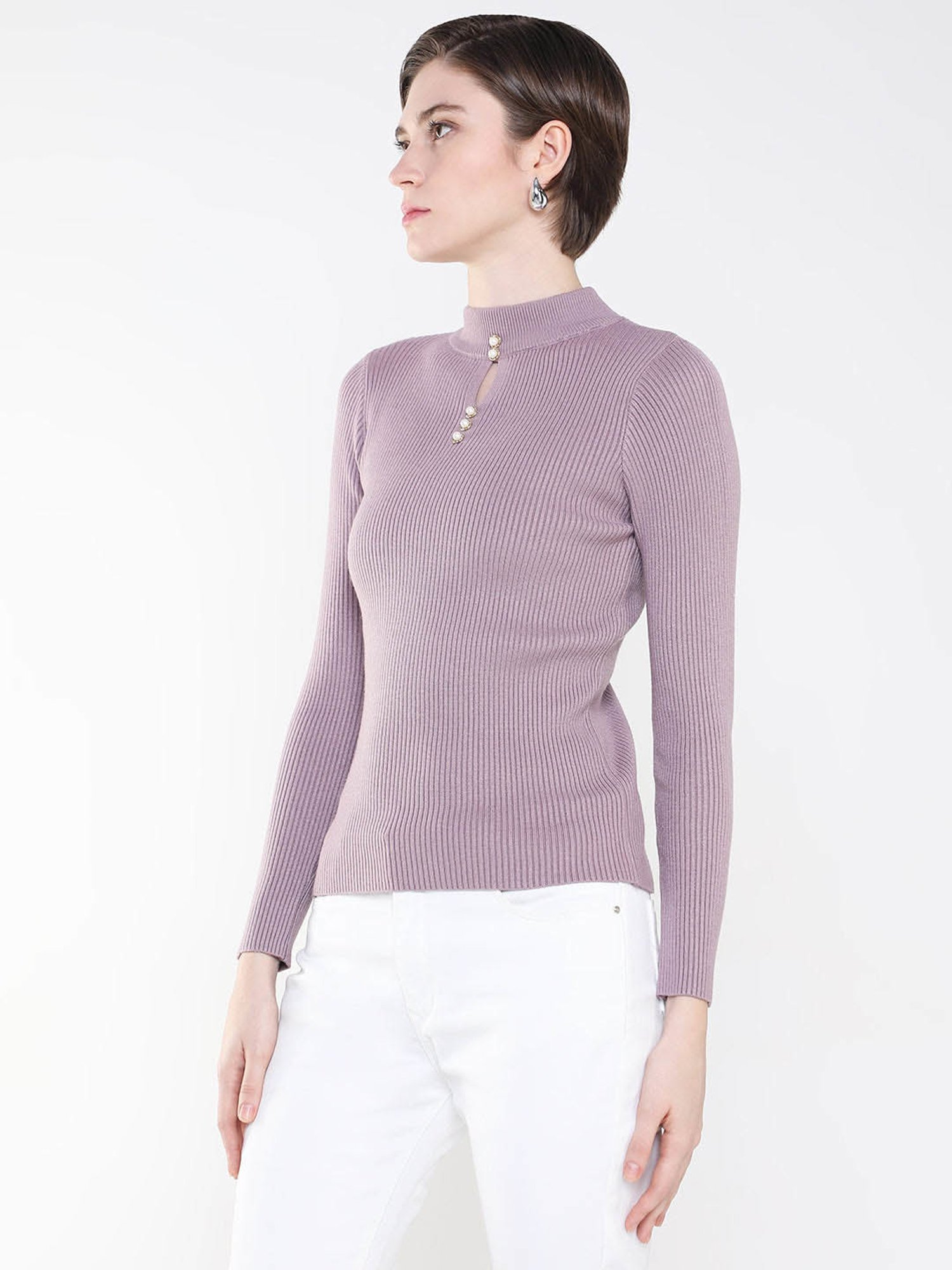 SHOWOFF Lavender Regular Fit Top