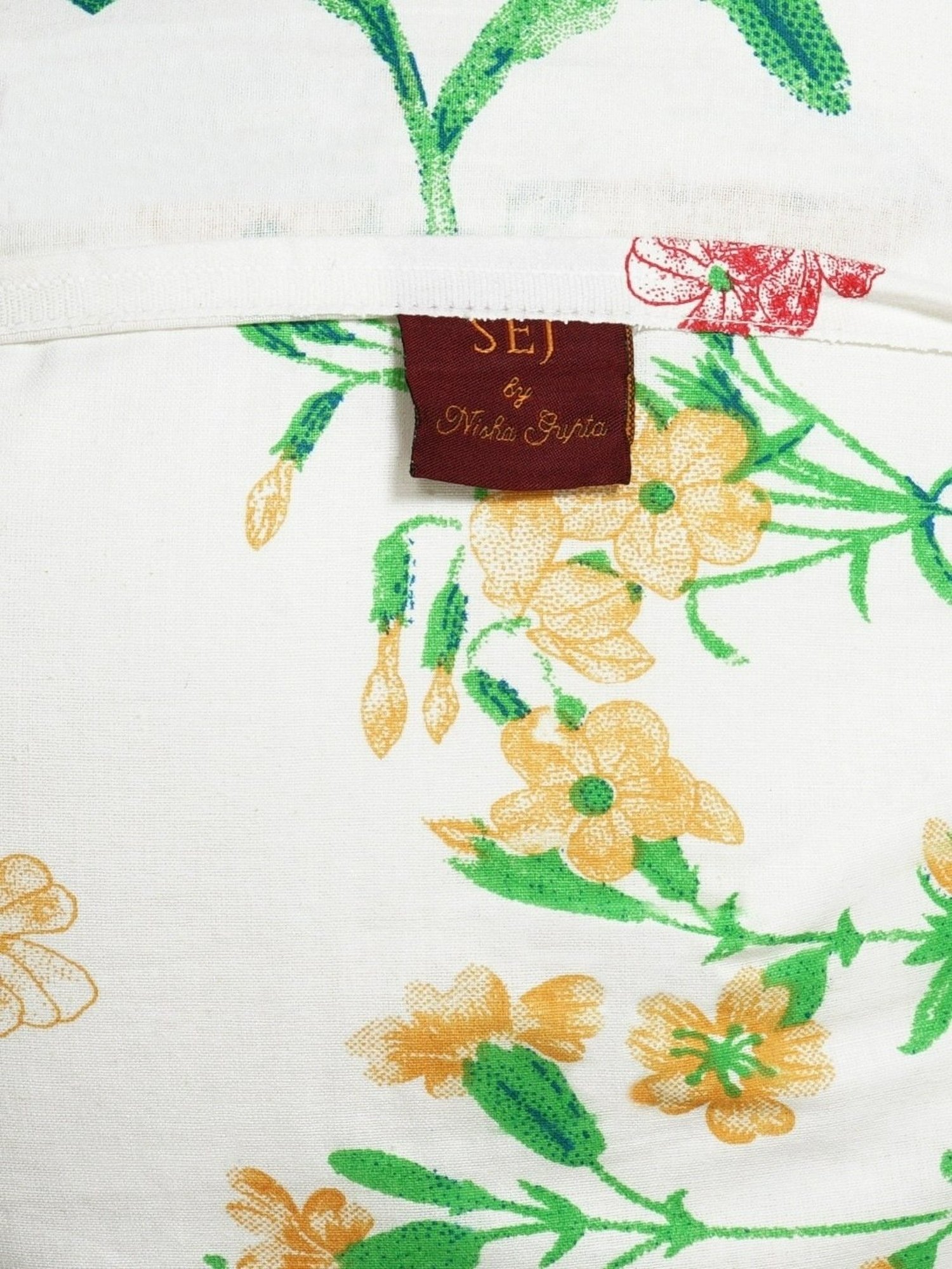 SEJ by Nisha Gupta Floral Purple 160 TC Cotton Single Bed Sheet with 1 Pillow Cover