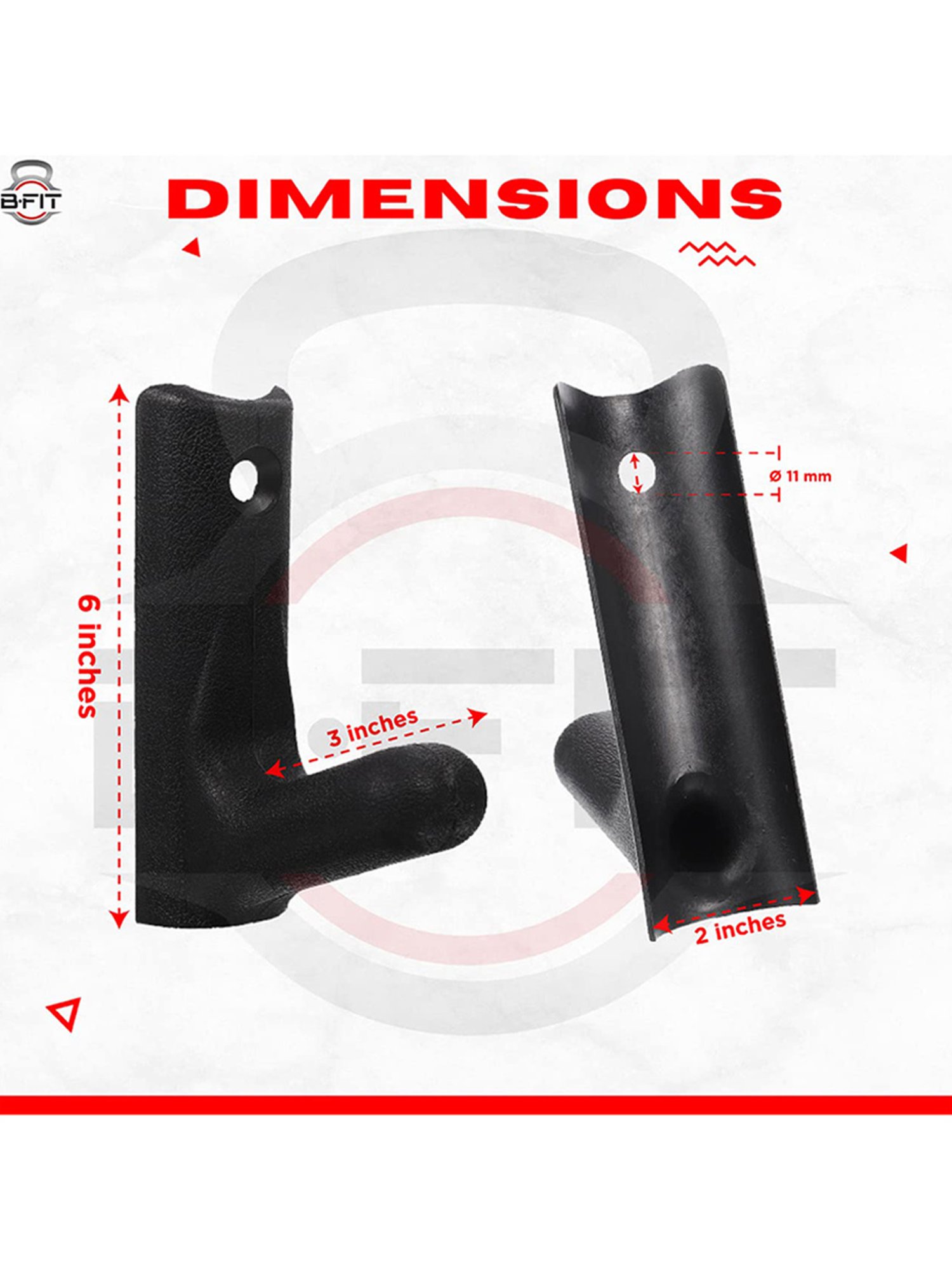 B Fit Rod Holder for Gym Machines Set of 4 (Black)