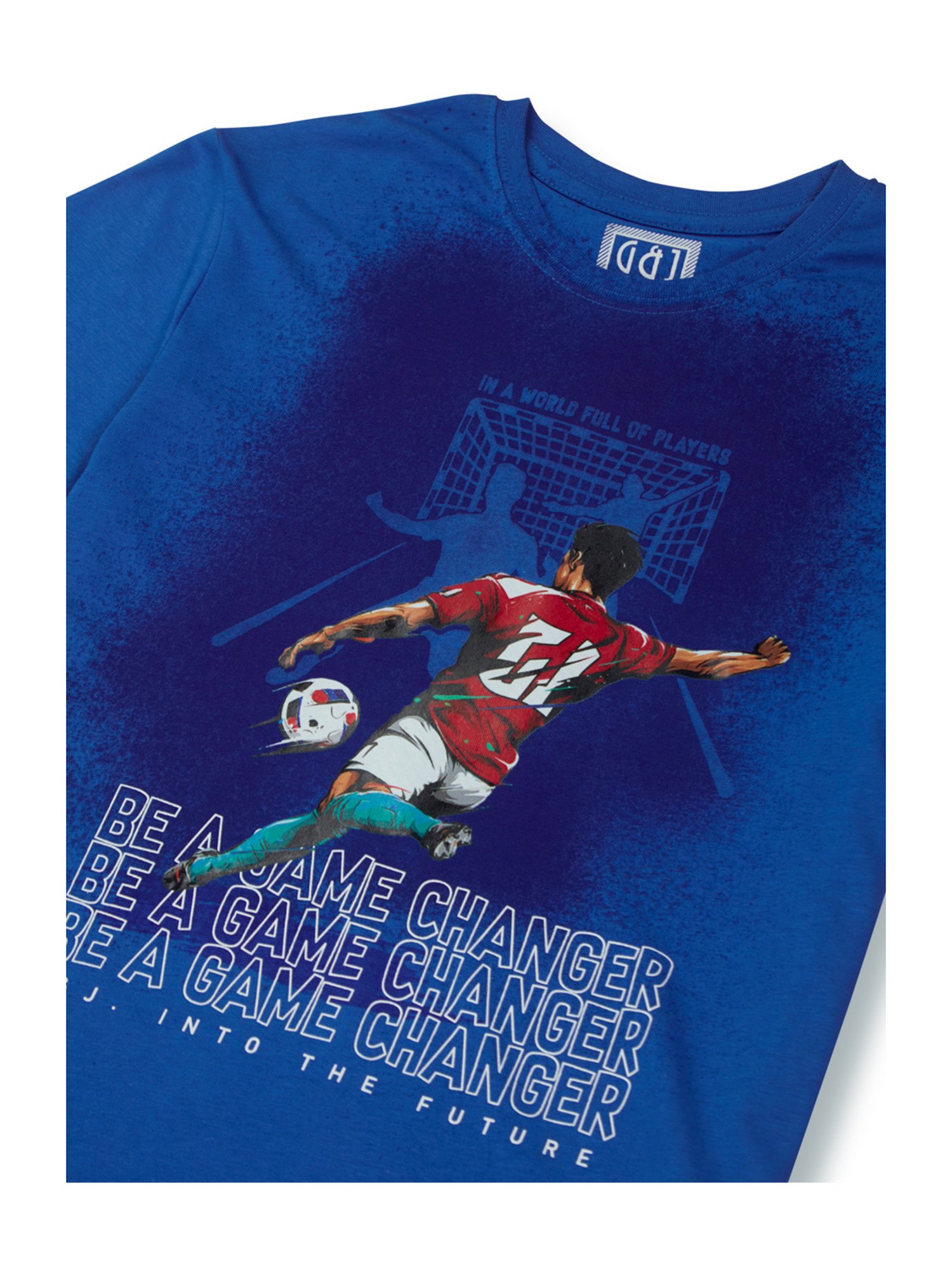 Gini & Jony Boys Royal Blue Printed T-Shirt
