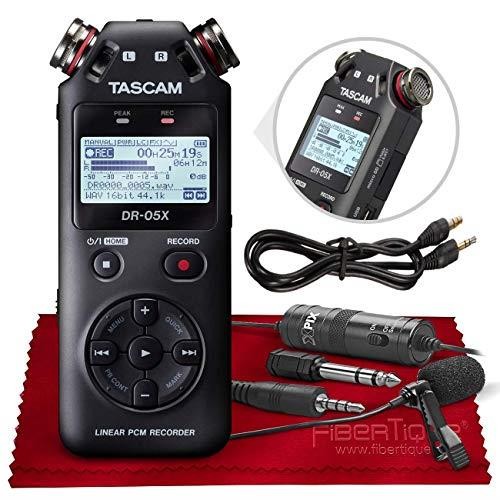 Tascam DR-05X Stereo Handheld Digital Audio Recorder with USB Audio Interface + XPIX Microphone + Basic Accessories Bundle