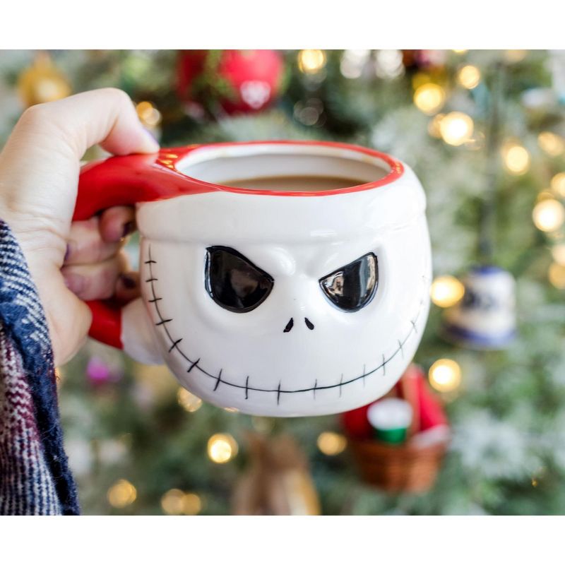 Silver Buffalo The Nightmare Before Christmas Santa Jack Skellington 3D Coffee Mug | 20 Ounces