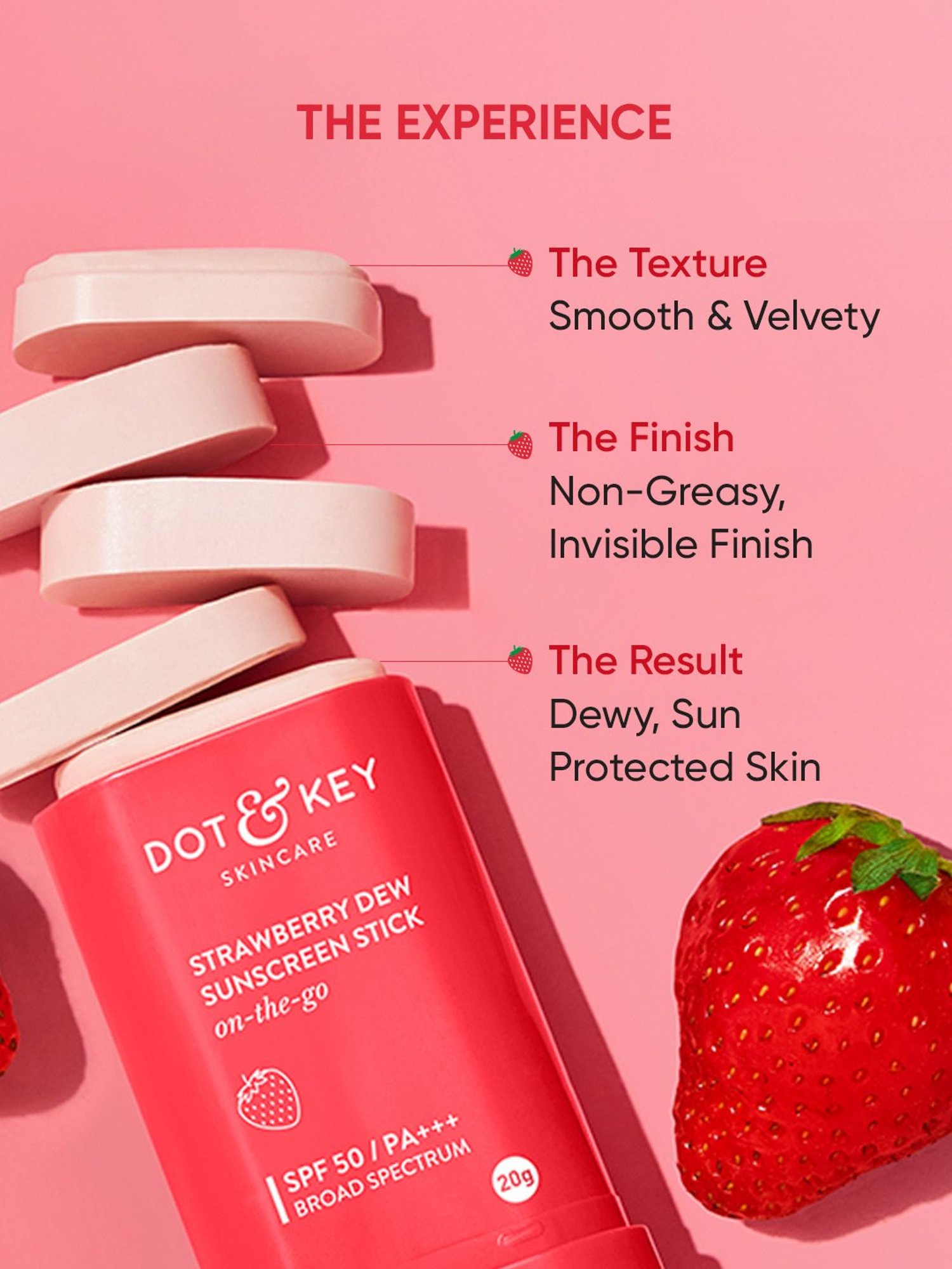 Dot & Key Strawberry Dew Sunscreen Stick On-the-Go SPF 50 - 20 gm